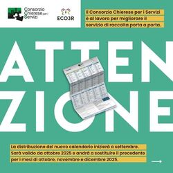 Nuovi calendari raccolti rifiuti dal 1 ottobre 2025