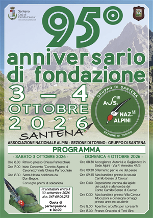 95° anniversario di fondazione del Gruppo Alpini di Santena